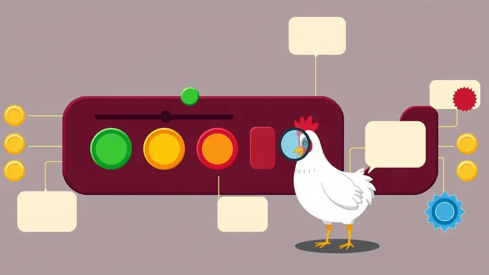 Il client di Chicken Road 2 in italiano: pannello con etichette e una lente che ne controlla la traduzione
