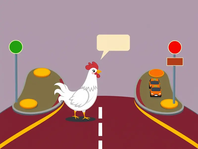 I quattro livelli di Chicken Road 2 in italiano: bivio a quattro strade con indicatori colorati senza scritte